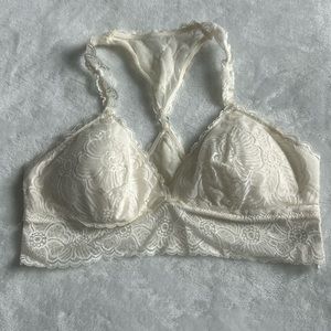 aerie white lace bralette